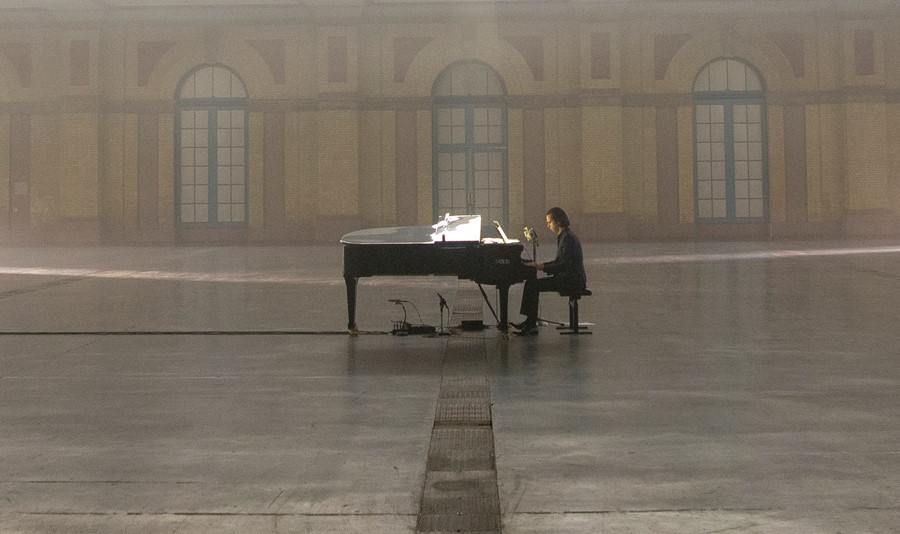 Nick Cave performing Idiot Prayer at Alexandra Palace.