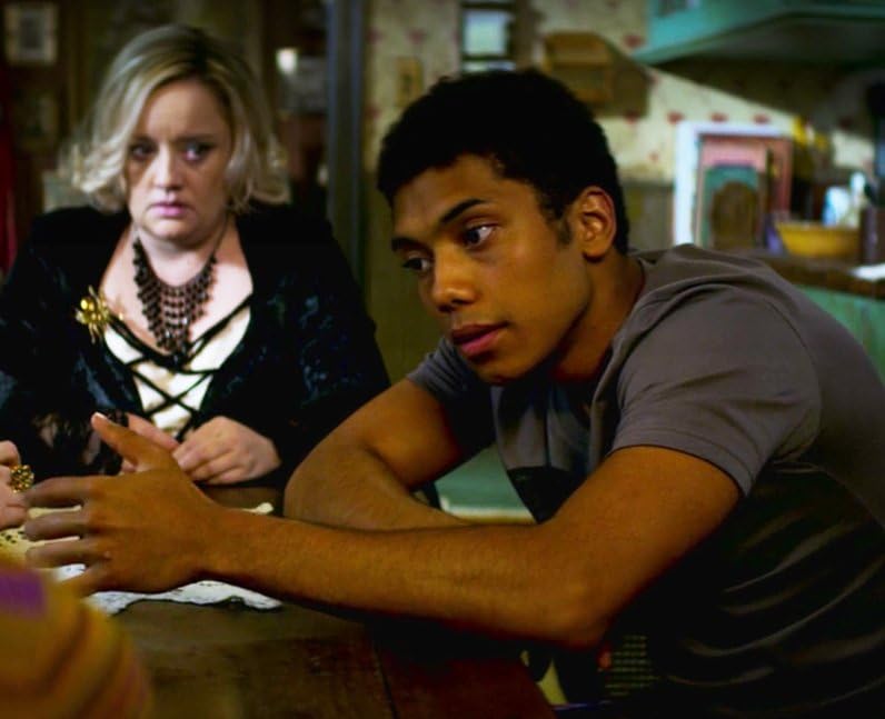Lucy Davis and Chance Perdomo in Chilling Adventures of Sabrina (2018)