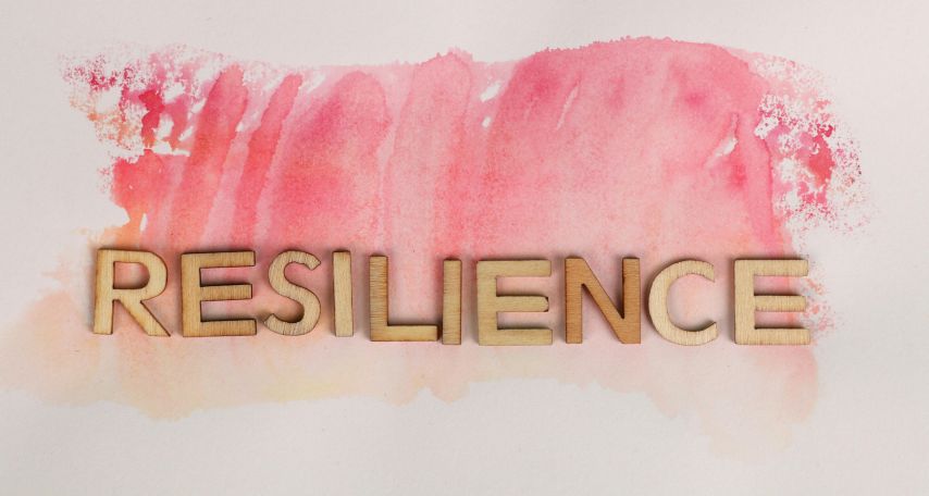 Resilience Text on Pink Ink
