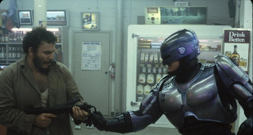 Peter Weller and Mike Moroff in RoboCop (1987) © Metro-Goldwyn-Mayer Studios Inc.