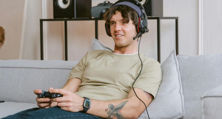 A Man Playing a Video Game